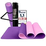 unycos - Yogamatte, Pilates und Andere Sportarten - Rutschfeste TPE-Matte mit Tasche und Schultergurt | Umweltfreundlich - Ungiftig, Fitnessstudio zu Hause - 183 x 61 cm (Lila/Rosa)