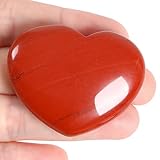AWARDSEN 45 mm Groß Roter Jaspis Herz Kristalle Edelsteine Geschenke für Frauen, Rot Reiki Heilsteine Handschmeichler Stein für Valentinstag, Geburtstage, Jahrestag, Muttertag und Thanksgiving Tag