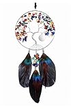 CrystalTears 7 Chakren Lebensbaum Fensterdeko Hängend Handgefertigt Wire Wrap Chakra Steine Baum des Lebensbaum Feng Shui Deko Edelstein Traumfänger
