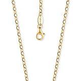Engelsrufer Damen Halskette Ankerkette aus vergoldetem 925er-Sterlingsilber, Stärke 2,85 mm, Länge 60cm, Karabinerverschluss, nickelfrei, ERN-60-AG