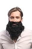 WIG ME UP - 9537B-P103 Bart Vollbart Schwarz Karneval Halloween Hipster Räuber Bandit Prophet Moses