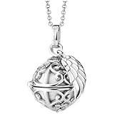 Engelsrufer Damen Halskette aus Sterling Silber mit Klangkugel Anhänger Silber in der Größe XS mit perlmutt Klangkugel, Karabinerverschluss, nickelfrei, Größe: 45+5 cm, ERN-ER23-20-XS