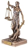 VOGLER Joh. Vogler GmbH Griechische Göttin der Gerechtigkeit Justitia mit Waage Bronzefarbe by Veronese 10 cm Miniatur BGB