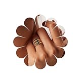 Xduargs Boho Malachit Stein Fingerring Gold Klobig Offen Knöchel Ringe Vintage Grün Edelstein Wickeln Offenen Ring Einstellbar Kleine Malachit Stapeln Ringe Schmuck Für Frauen