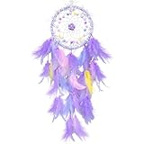 Traumfänger Kinder, Dreamcatcher, Traumfänger, traumfänger mädchen, Handgefertigte Traumfänger für Jungen Mädchen, Teenager Deko Zimmer Schlafzimmer Kinderzimmer Dekoration(Lila)