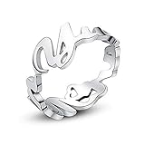 Namensring mit Namen 925 Sterling Silber Personalisierte Silberring Unisex, Geschenkidee für Valentine Jahrestag