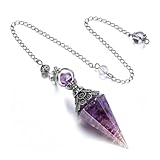 NOPKESV Harz-Amethyst-Anhänger, Edelstein-Anhänger, Kristall, Heilstein, natürlicher sechseckiger Edelstein, Kristallornament für Wicca-Ritual, Wahrsagerei, Reiki-Heilung und esoterische Geschenke