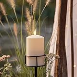 Lights4fun 100cm Metall Stab für LED Kerzen Outdoor Verstellbar Kerzenhalter Außen Garten Deko Balkon Wegbeleuchtung Halter für Kerzen Aussen