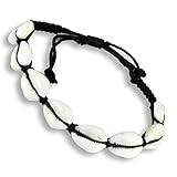 Island Piercings Armband Shamballa mit Kauri Muschel längenverstellbar B135