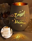 Windlicht mit Gravur Mama Geschenk, Teelichthalter Weihnachten Geschenke für Beste Mutter, Schwiegermutter, Graviertes Windlicht aus Glas, Geburtstagsgeschenk für Mama