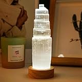 Market Stylez Selenit USB-Lampe - Berg | Natürliches Kristall-Heillicht für Zuhause & Büro (15 cm)