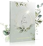 MeinBaby123® Schwangerschaftstagebuch Hochwertig Vergoldet - Geschenk für Schwangere (Mint Eukalyptus)