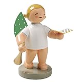 Wendt & Kuhn Blonde handbemalte Grunhainichen Engel Songbook Horn Figur