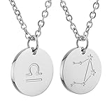 AFSTALR Sternzeichen Kette Waage Silber für Damen Horoskop Kette Mutter Tochter Freunde Geburtstagsgeschenk