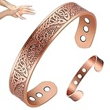 Vicmag Kupferarmband mit Magneten für Männer Ultra Stärke Kupferarmband Herren 99,99% Kupfer Einstellbare Größe mit Geschenk-Box (Lebensbaum Kupfer)