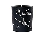 Original Soy Wax Zodiac Duftkerze Tierkreiszeichen: Stier - aus 100% veganem Sojawachs - Aromatherapie Schwarze Kerzen - Sternzeichen Duftkerzen im Glas - Duft: Harmony