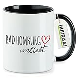 Huuraa Kaffeetasse Bad Homburg vor der Höhe verliebt Geschenk 330ml Schwarz Bad Homburg vor der Höhe Präsent