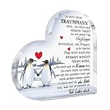 Putuo Decor Traummann Acryl Herz Deko – Romantische Tischdekoration mit Liebesspruch, Geschenk für Ehemann