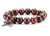 Thajaling 12mm Sandelholz Perlen Armband tibetische Meditation buddhistischen Gebet Mala elastisches Armband