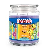 Haribo Duftkerze im Glas | Jungle Party 510g | Duftkerze Fruchtig | 100h Brenndauer | 2 Dochte | Geschenkidee für Frauen | Sommerkerze