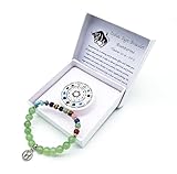 AB Viking Crafts Sternzeichen Edelstein Armband in Geschenkbox | Schutz Glück Liebe Energie (Stier Aventurin, 18 cm)