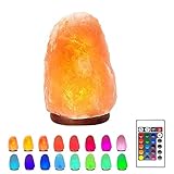 gudong Himalaya Salt Range Pakistan-mit Fernbedienung Steinsalzlampe -Kristall-USB-Pakistan Himalaya-mit 16 Farben LED-Glühbirne für Schreibtisch, Zuhause 4,7 Zoll 1,5 lbs