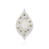 Äthiopischer Welo-Opal & Gelber Saphir Anhänger - Eleganter Tropfen-Design Schmuck aus Platiniertem 925er Sterlingsilber - Exklusiver Edelstein-Anhänger für Damen - Luxuriöses Geschenk für besondere