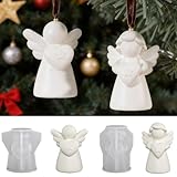 Silikonformen Gießformen Weihnachten Engel, 4 Stück 3D Silikonform Engel, Silikonform Weihnachten, Gießformen Silikon Weihnachtsengel, Silikon Gießform Engel für DIY Weihnachtsdeko Handwerk (B)