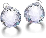 H&D HYALINE & DORA 40mm Kristallkugel Prisma Glas Regenbogen Sonnenfänger,Glas Kronleuchter Hängende Anhänger Feng Shui Fenster Dekor, 2er Set