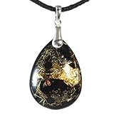 Orpanit® Orgonit Bodyguard of Akasha schwarz Schutzamulett Tropfen Anhänger 925er Silberöse I 100% echtes Orgonit Amulett I Schutz bei EMF, 5G, Haarp, Funkstrahlung I echte Orgonenergie für Harmonie