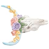 LIFKOME Kuhkopf Wanddeko Aus Kunstharz Wandbehang in Stierkopfform Kuhschädel-wandkunst Für Wohnzimmer Und Garten Einfach Anzubringender Dekorationsartikel