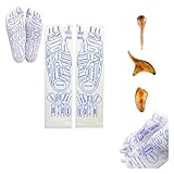 Niblido Reflexzonensocken mit Werkzeug, Akupressursocken mit Werkzeug, Reflexzonendiagramm Socken mit Triggerpunkt-Massagewerkzeug, Acusocks Reflexzonendiagramm Socken Kit, (Herren)
