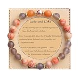 UEUC Heilstein-Perlenarmband für Frauen, Armband mit natürlichen Edelsteinen, Schutz des Gleichgewichts, spirituelles Kristallperlenarmband zur Angstlinderung mit Bedeutungskarte(#24)