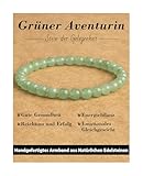 Landorilo 6mm Naturstein Perlen Heilstein Armband, für Damen und Herren Geeignet, Elastisches Perlenarmband für Yoga Chakren, Geschenk zum Geburtstag, Jahrestag Oder zu Weihnachten(Grüner Aventurin)
