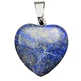 Steinfixx® - Echter Edelstein Herz Anhänger mit Silberöse | 26 Varianten | für die Liebsten | Chakrastein | Heilstein | 20x20mm (Lapis Lazuli)