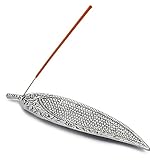 Ajuny Räucherstäbchenbrenner aus Aluminium Aschenfänger Silber Finish Räucherstäbchenhalter im Tibetischen Stil Meditationszubehör Spirituelle Heimdekoration Duftgeschenke
