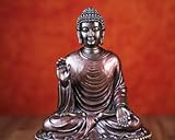 Lord Buddha Statue 23cm Bonded Bronze Buddha Statue Abhaya Mudra Buddha Figur Furchtloses Shakyamuni Buddha Idol Meditation Room Decor