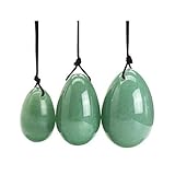 3 Stück Jade Ei Yoni Ei Massage Stein Übung Eier Heilstein Massagesteine für Frauen zu trainieren Muskeln Übung Rosenquarz/Schwarzer Obsidian/Aventurin