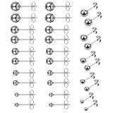 HJZHII 15 Paar Dot Ohrstecker, Unisex Edelstahl Ohrstecker Kugel Ohrringe silberne Kugelohrringe winzige Ohrstecker für Frauen und Männer 3 mm, 4 mm, 5 mm, 6 mm, 7 mm (Silber)
