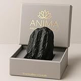 Anima Schwarzer Turmalin Kristall – Groß 4–5 cm Strukturiert Schwarzer Naturbelassener Rauer Turmalin stein für Schutz, Erdung & EMF-Abschirmung – Ethisch Gewonnen, Präsentiert in Elegante Geschenkbox