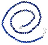 Taddart Minerals – Blaue Halskette aus dem natürlichen Edelstein Lapislazuli mit 4 mm Kugeln und 45cm Länge – handgefertigt