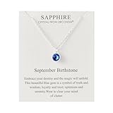 Philip Jones Geburtsstein-Halskette September (Saphir) Erstellt mit Zircondia®-Kristallen