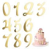 20 Stück Cake Topper Zahlen aus Acryl Cake Topper Geburtstag mit den Zahlen 0–9 Gold Acryl Happy Birthday Cake Topper Geeignet für Geburtstags-Hochzeitsfeiern