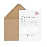 Nastami Postkarte LEHRERIN Definition inkl. Briefumschlag Geschenk (Lehrerin)