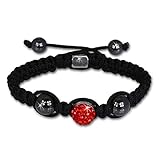 SterlinX Original Shamballa Armband – Shamballa Armband original SterlinX mit 1 Kugel-Funkeln rot – für Damen – SHS11R