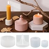 Silikonform Kerzenhalter,4 Stück Gießformen Silikon,Silikonform Kerzenhalter Mit Deckel,DIY Kerzen Formen,Kerzenform Silikon,Kerzenformen Zum Gießen Set,für Handwerk,Heimdekoration,Kerzen