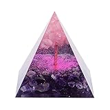 VMSTKWW Orgon-Pyramide, Mondstein, Ogan-Kristall, Amethyst, Orgonit-Pyramide, Natur, Reiki-Chakra, zerkleinerter Stein, Baum des Lebens, Kristall, Heilung, Chakra-Pyramide, Geschenk für Freunde