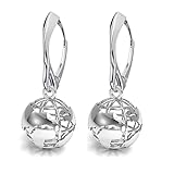 925-Sterling Silber Ohrringe - Globus - Weltkarte - Ohrhänger für Frauen - Schön Schmuck Für Damen mit Geschenkbox