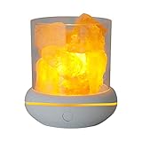 Irishom Salzkristalllampe USB Aroma Diffuser Salzlampe Nachtlicht Salzkristall-Leuchte Duftöldiffuser für Büro Yoga Schlafzimmer