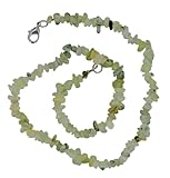 Taddart Minerals – Grüne Splitter Halskette aus dem natürlichen Edelstein Prehnit mit 45 cm Länge – handgefertigt